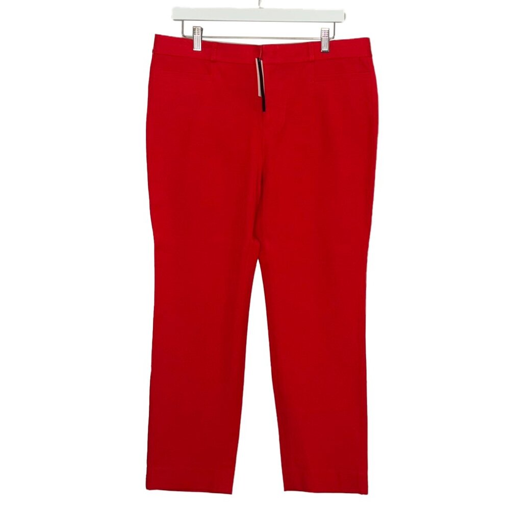 Banana Republic Sloan Orangish Red Trousers - Size 12 - New with Tags - Picture 2 of 6